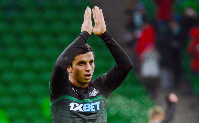 На фото: игрок "Краснодара" Магомед-Шапи Сулейманов