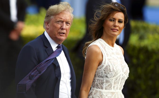 На фото: экс-президент США Дональд Трамп с супругой Маланией