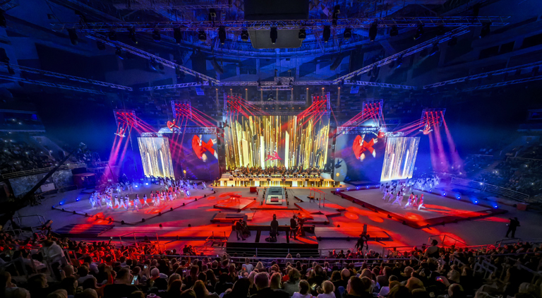 Декорации &laquo;Мегаспорта&raquo; во время шоу &laquo;Легенды спорта&raquo;.