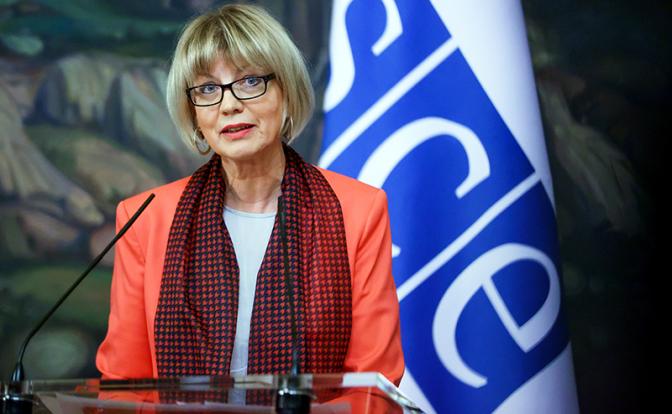 На фото: генеральный секретарь Организации по безопасности и сотрудничеству в Европе (ОБСЕ) Хельга Шмид