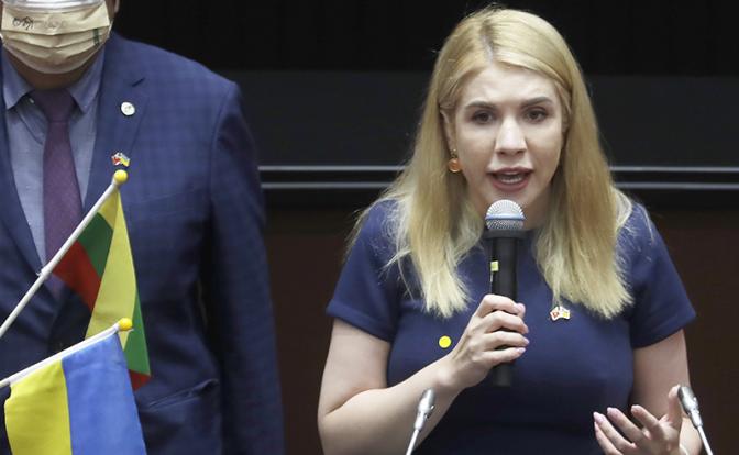 На фото: украинский депутат Кира Рудик