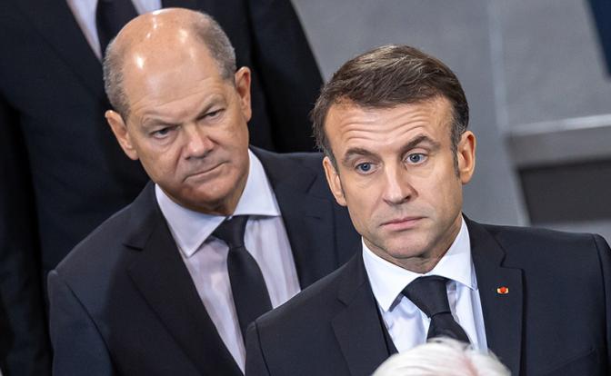 На фото: канцлер Германии Олаф Шольц и президент Франции Эммануэль Макрон