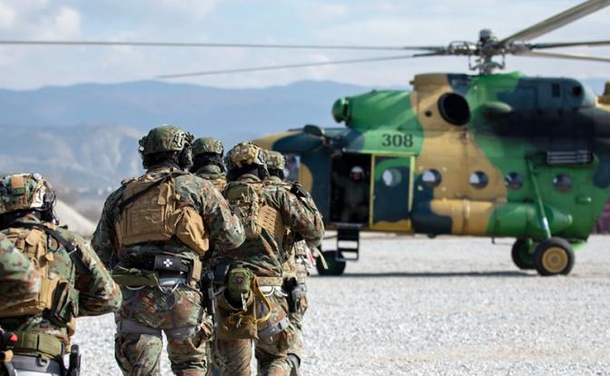 На фото: во время учений Joint Combined Exchange Training 2024