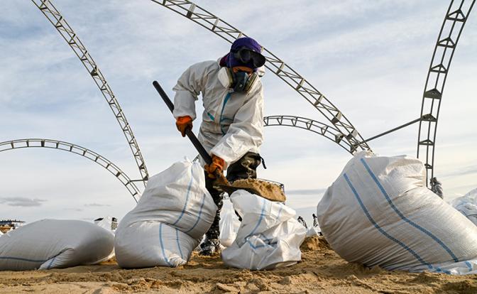 С пляжей Анапы и Темрюкского района вывезено более 118 тысяч тонн загрязненного песка