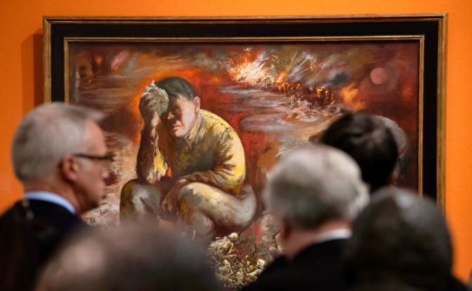 На фото: картина Георга Гросса "Каин или Гитлер в аду".