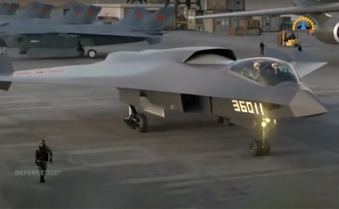 На фото: самолет шестого поколения  J-36.