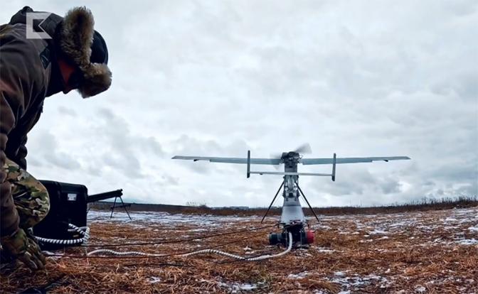 На фото: запуск ударного беспилотника «КУБ-10Э».