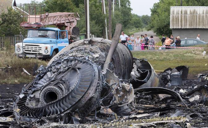На фото: на месте крушения пассажирского самолета Malaysia Airlines около села Рассыпное в Донецкой области.