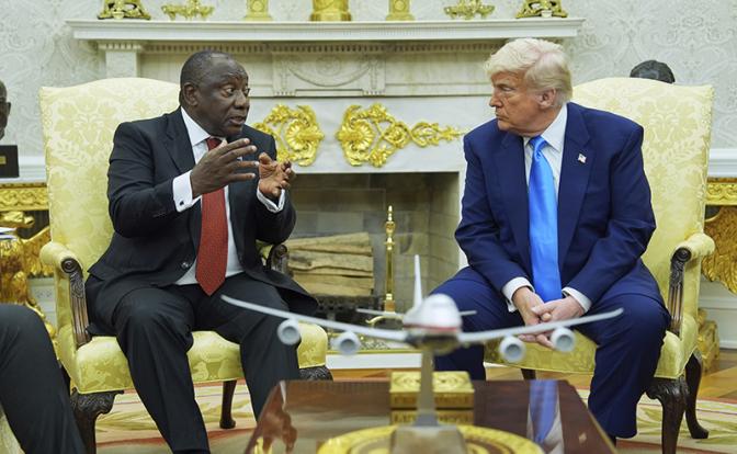 На фото: визит президента ЮАР Сирила Рамафосы в США