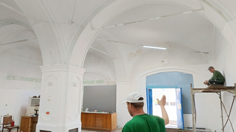 На фото: музей СССР - ремонт помещения.