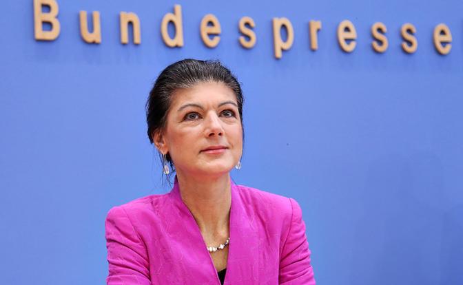 На фото: лидер партии "Союз Сары Вагенкнехт - За разум и справедливость" (BSW) Сара Вагенкнехт