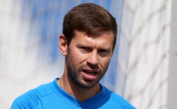 На фото: игрок футбольного клуба "Динамо" Федор Смолов