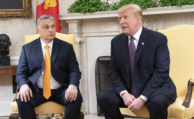 На фото: президент США Дональд Трамп и премьер-министр Венгрии Виктор Орбан