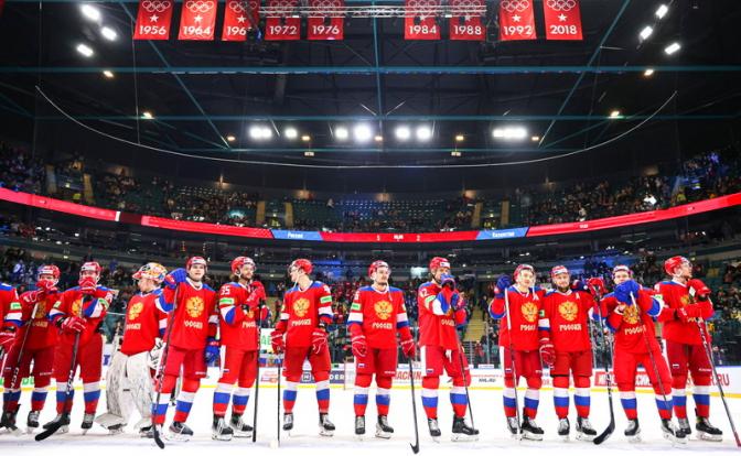 На фото: игроки сборной России по хоккею.