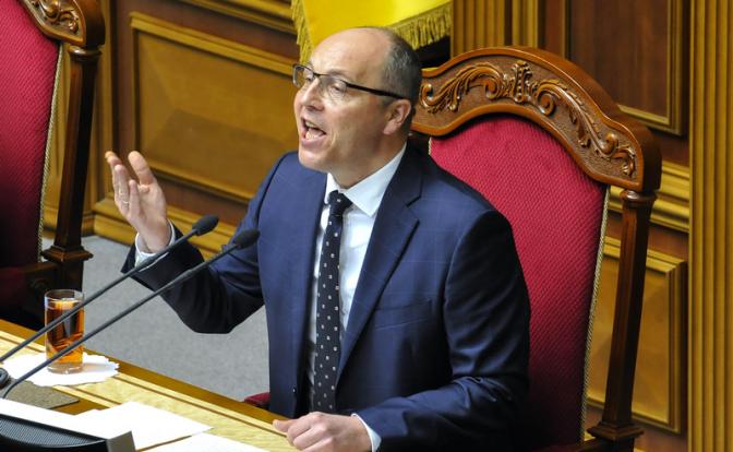 На фото: председатель Верховной Рады Украины Андрей Парубий на заседании Верховной Рады, 2019 год.