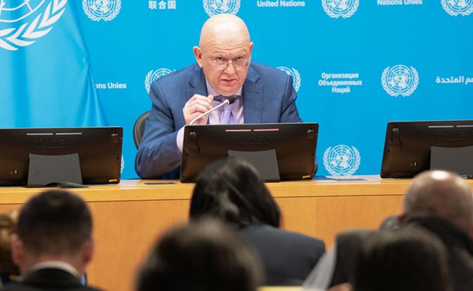 На фото: постоянный представитель России при ООН Василий Небензя