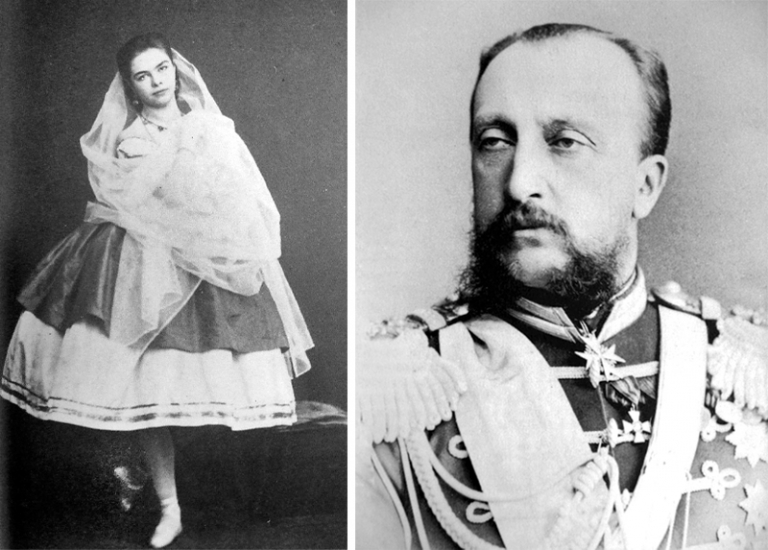 На фото: Великий князь Николай Николаевич и балерина Екатерина Числова.