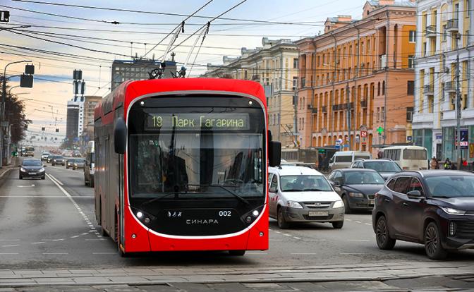 На фото: транспорт на улицах Челябинска.
