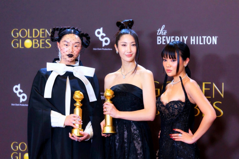 Возможно, они и победили со своей песней Golden, но певицы из K-pop группы Demon Hunters &ndash; Одри Нуна, EJAE и Рей Ами &ndash; были одеты во всё чёрное.