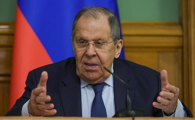 09.09.2025. Russia. Moscow. Russian Foreign Minister Sergey Lavrov during a press conference following talks with the President of Republika Srpska (Entity of Bosnia and Herzegovina) Milorad Dodik at the Reception House of the Ministry of Foreign Affairs