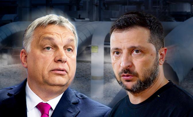 На фото: премьер-министр Венгрии Виктор Орбан и президент Украины Владимир Зеленский (слева направо).