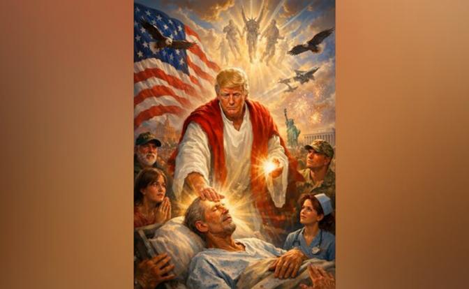 Трамп опубликовал изображение, где предстал в образе «целителя»