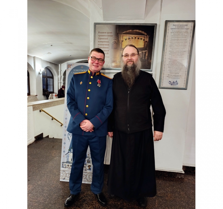 На фото: боец Головин в Сретенском монастыре.