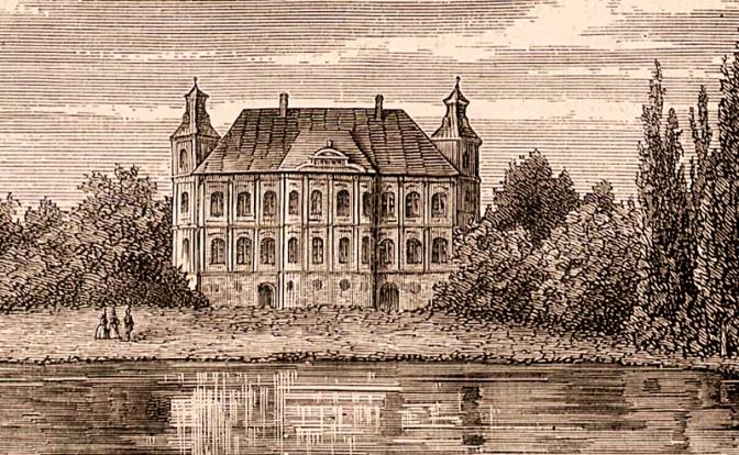 На фото: гравюра "Дворец Радзивиллов в Дятлово", 1871 год.
