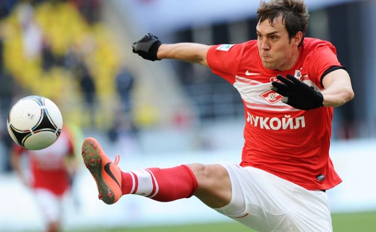 На фото: игрок "Спартака" Артем Дзюба в матче "Спартак" (Москва) - ЦСКА (Москва)