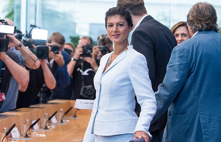 На фото: председатель левой фракции в Бундестаге Сара Вагенкнехт