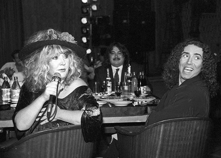 На фото: Алла Пугачева и Валерий Леонтьев в концертном зале "Россия" на презентации нового аромата духов "Алла", 1992