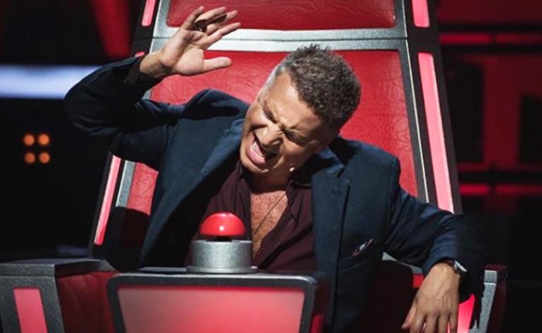 На фото: певец Леонид Агутин на съемках музыкальной программы "Голос"