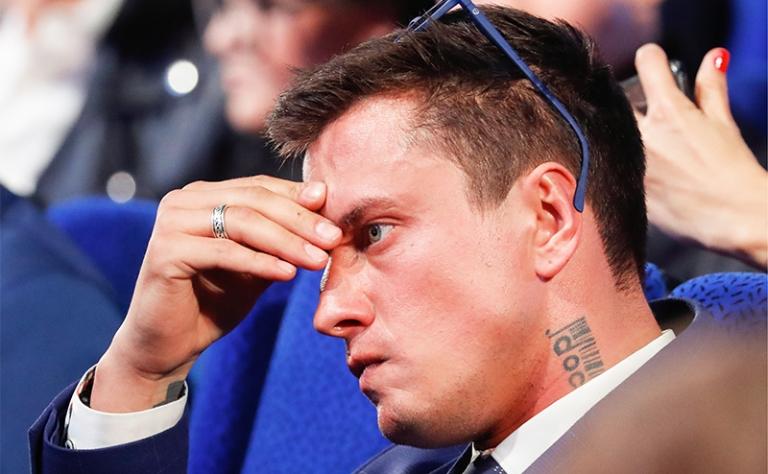 На фото: актер Павел Прилучный на церемонии награждения национальной телевизионной премии "Дай пять!" в театре "Россия"