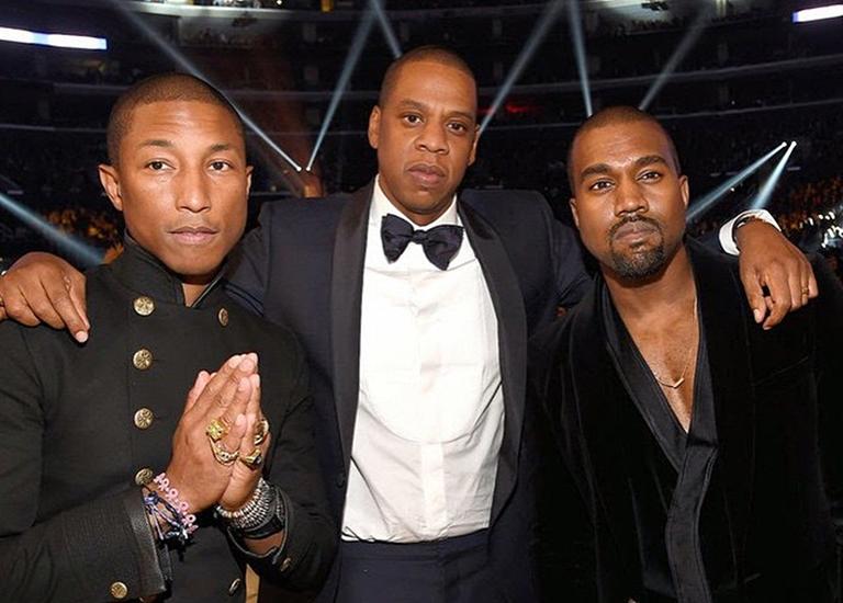 На фото: Фаррелл Уильямс, Джей Зи и Канье Уэст