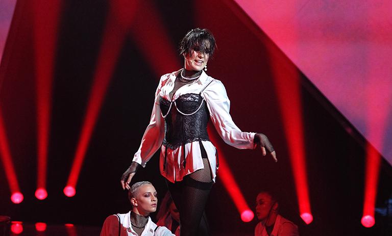 На фото: На фото: MARUV исполняет песню «Siren Song» во время финала национального отборочного конкурса «Евровидение-2019» (ESC) в Киеве, Украина, 2019 год