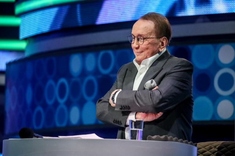 На фото: президент Международного союза КВН, телеведущий Александр Масляков во время юбилейного концерта "День рождения КВН", посвященного 60-летию телепрограммы КВН, в "Крокус Сити Холле" в формате COVID-free, Красногорск, Московская область, 2021 год.