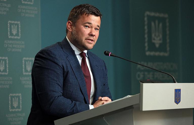 На фото: брифинг главы администрации президента Украины Андрея Богдана в Киеве