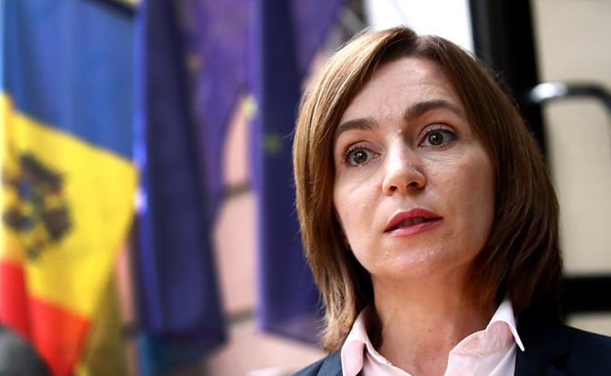 На фото: лидер партии "Действие и солидарность" (ПДС), президент Молдавии Майя Санду