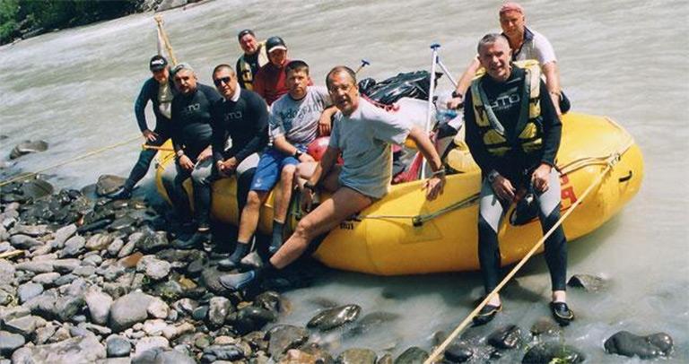 Сергей Лавров во время занятий рафтингом