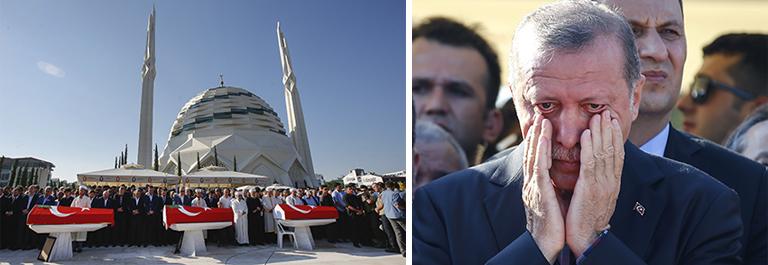 Похороны жертв попытки военного переворота в Стамбуле, 17 июля 2017 года