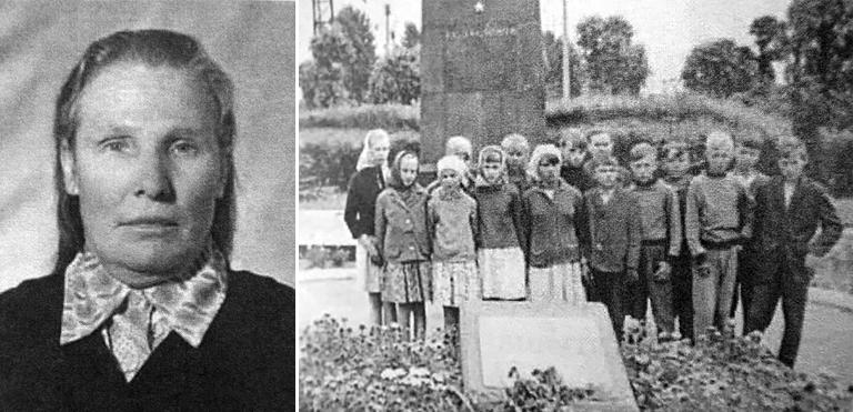 Мать Александра Лукашенко (фото слева); Город Орша. У памятника Константину Заслонову. А.Г. Лукашенко - первый справа 