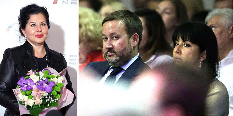 Первая жена Игоря Сечина Марина - президент Федерации конного спорта РФ (фото слева) и дочь Инга с мужем Тимербулатом Каримовым