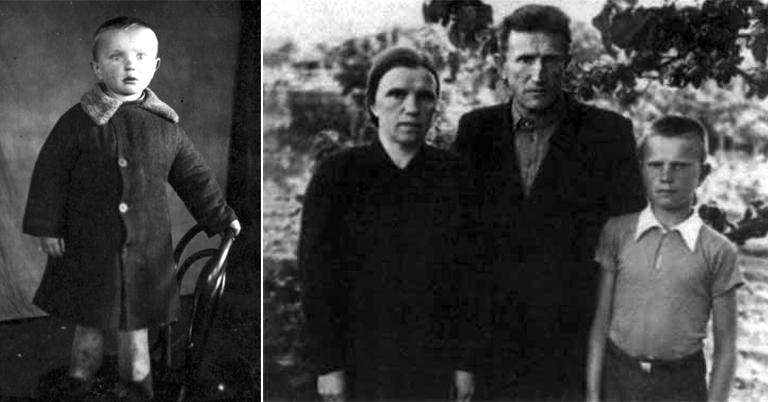 Геннадий с матерью Марфой Петровной и отцом Андреем Михайловичем