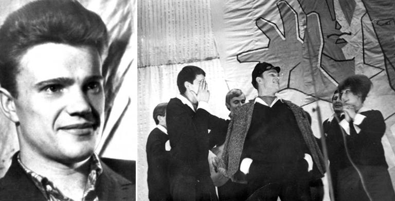 Геннадий Зюганов во время обучения в институте (фото слева); принимает участие в КВН (фото справа)