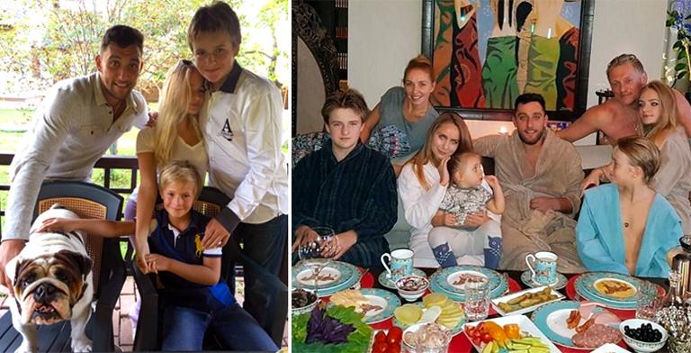 Елизавета с братьями (фото слева); вся семья в сборе (фото справа)