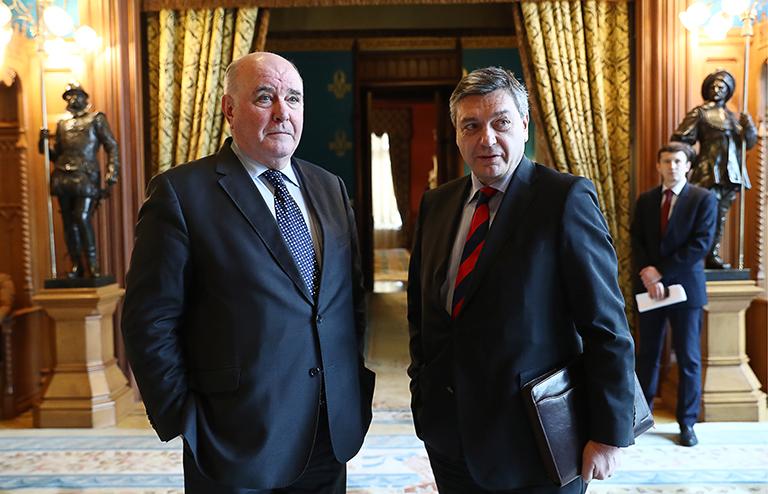 На фото: заместитель министра иностранных дел России Григорий Карасин и директор 2-го департамента стран СНГ МИД РФ Андрей Руденко (слева направо), 2019