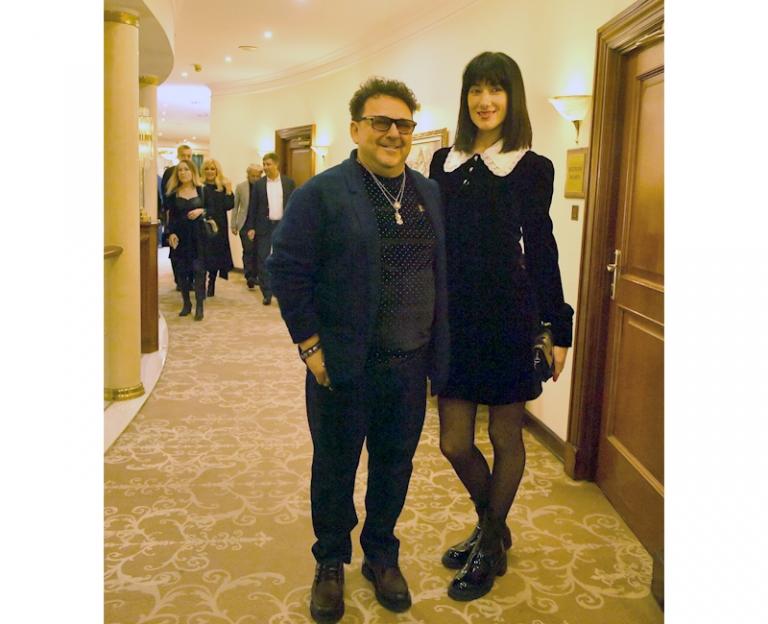 На фото: певец Игорь Саруханов с супругой Лесей Садовской на гала-ужине, посвященном вручению российской национальной музыкальной премии &laquo;Виктория 2023&raquo;, в отеле Marriott Royal Aurora, Москва.