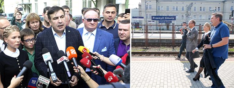 На фото: депутат Верховной Рады Украины Юлия Тимошенко на станции «Пшемысль» перед попыткой ее и бывшего президента Грузии Михаила Саакашвили вернуться в Украину, 10 сентября 2017 года