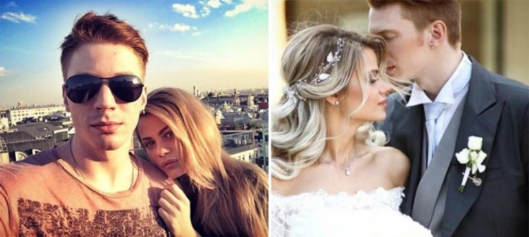 На фото: Никита Пресняков с женой Аленой Красновой