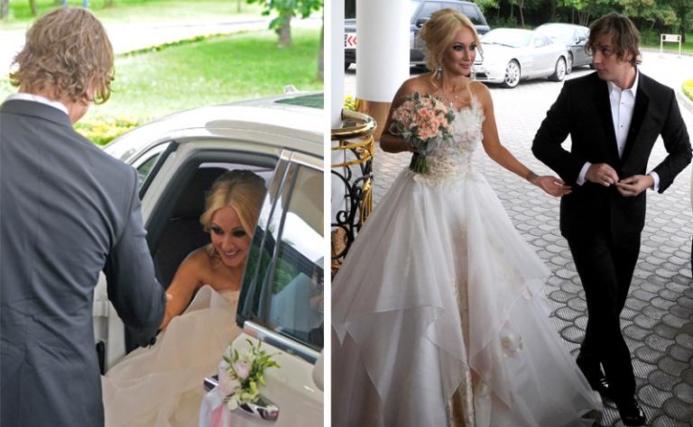 На фото: телеведущая Лера Кудрявцева с супругом, хоккеистом Игорем Макаровым в день свадьбы